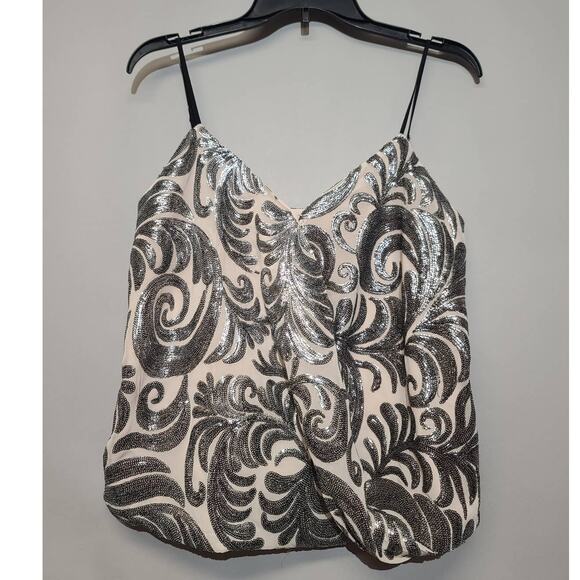 1. State Midnight Soirée Sequin Strappy Blouse Size Small - Picture 1 of 4